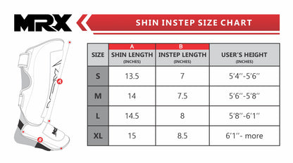 MRX BOXING & FITNESS Shin Guards Pads for Boxing MMA Muay Thai Kickboxing Training Workout Extra Padding Protective Gear Men Women