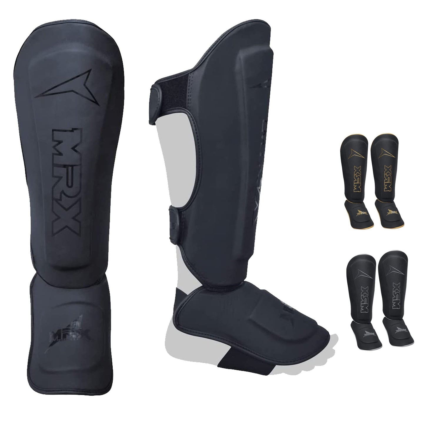 MRX BOXING & FITNESS Shin Guards Pads for Boxing MMA Muay Thai Kickboxing Training Workout Extra Padding Protective Gear Men Women