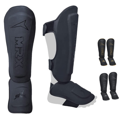 MRX BOXING & FITNESS Shin Guards Pads for Boxing MMA Muay Thai Kickboxing Training Workout Extra Padding Protective Gear Men Women